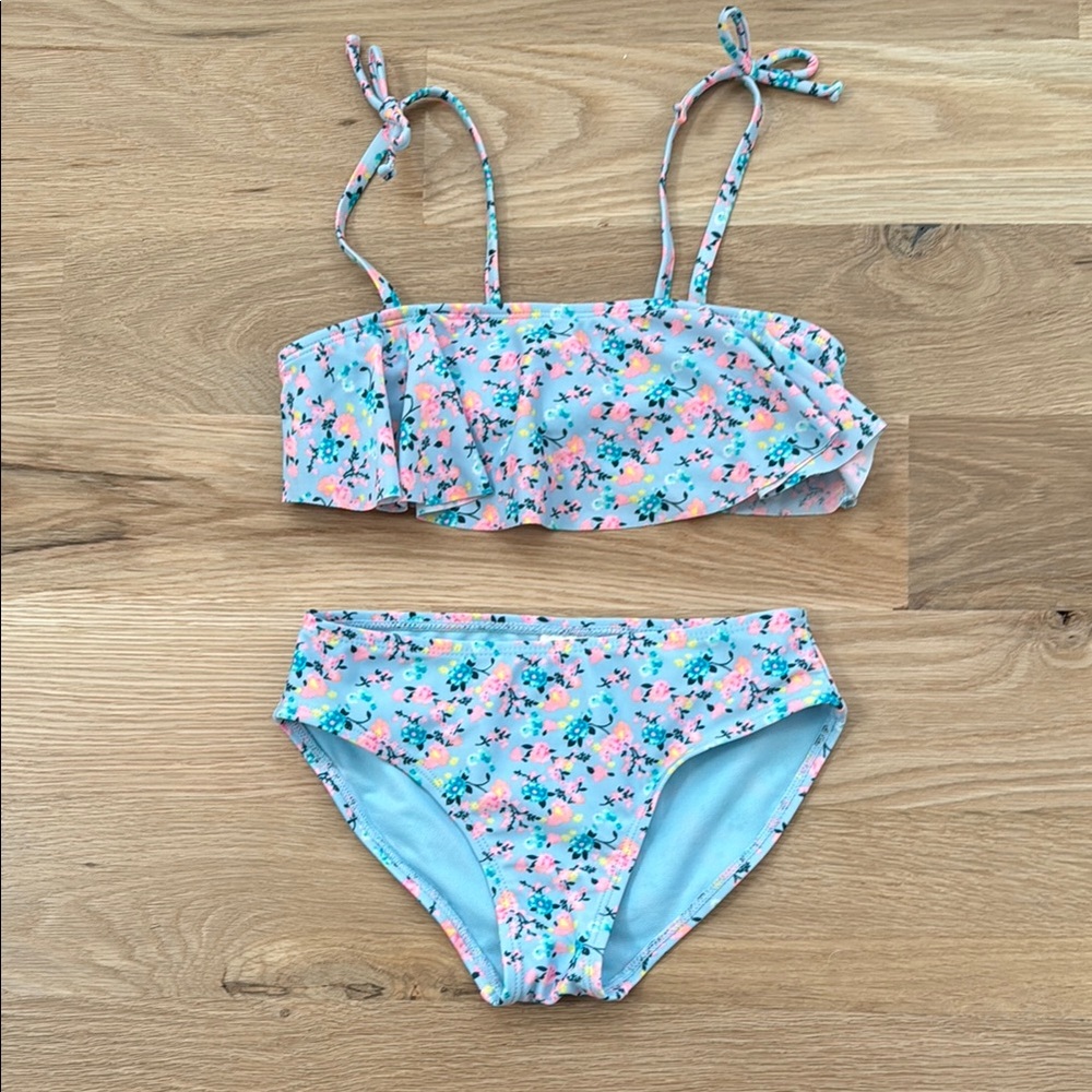 Floral Kids Swim Set - Blue and Pink